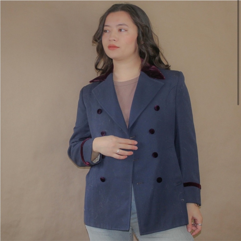 vtg 70s british style alexa chung double breasted blazer